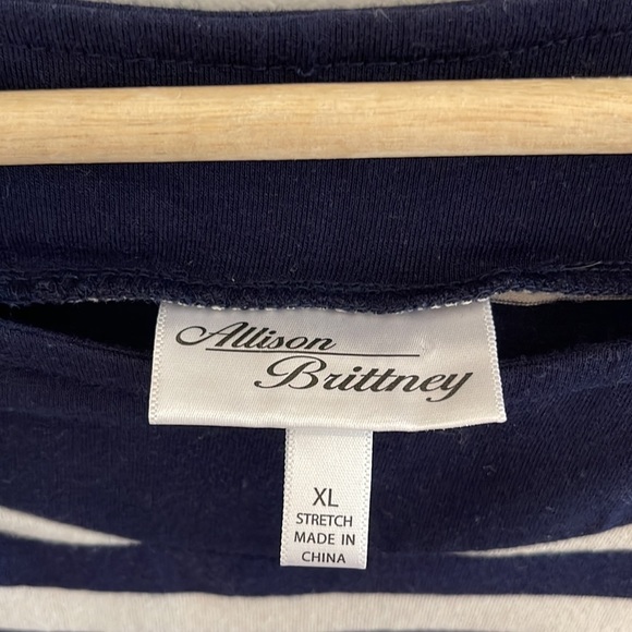 Nautical navy & cream tie waisted dress - Picture 5 of 5